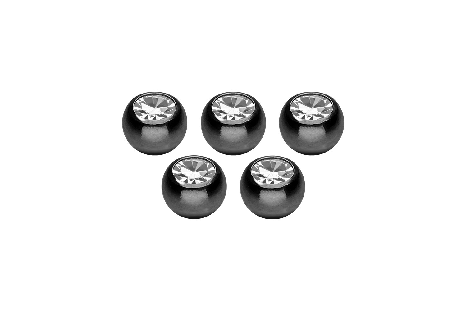 SET Chirurgenstahl Schraubkugel KRISTALL von Piercingline